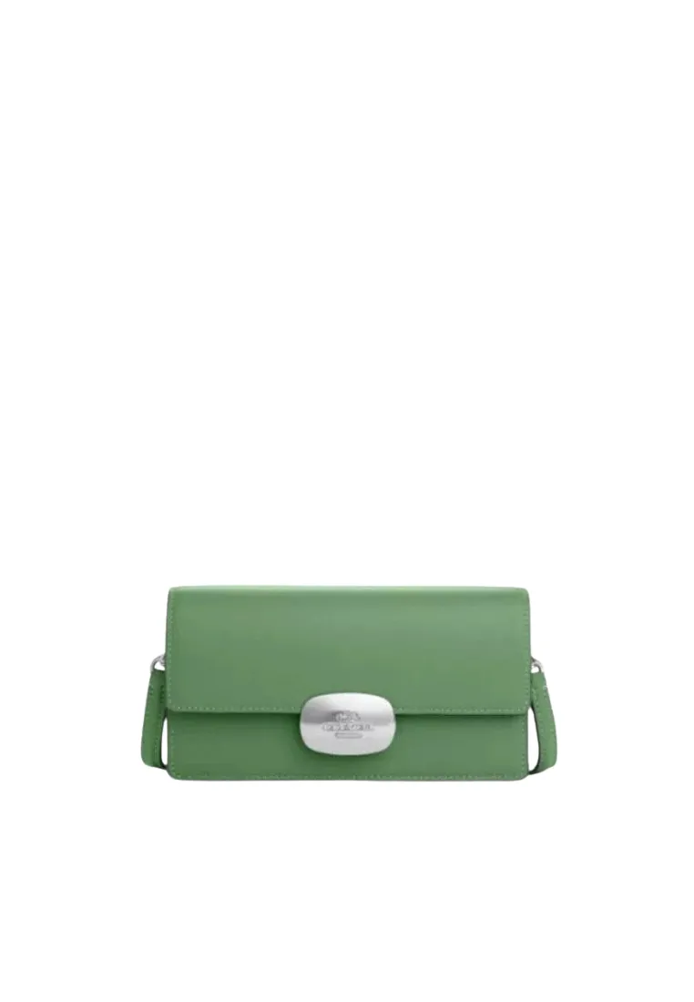 ( AS IS ) Coach Eliza Small Flap Crossbody Bag In Soft Green CP045