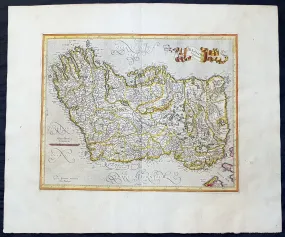 1628 Gerard Mercator Original Antique Map of Ireland - Irlandiae Regnum