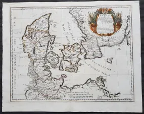 1677 De Rossi Large Original Antique Map of Denmark & Sweden, Schleswig Holstein