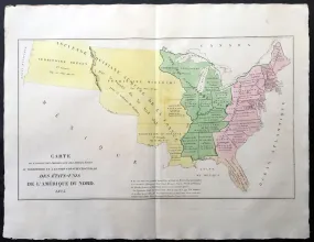 1825 Carey & Lea, Buchon Antique Map United States America - Oregon Territories