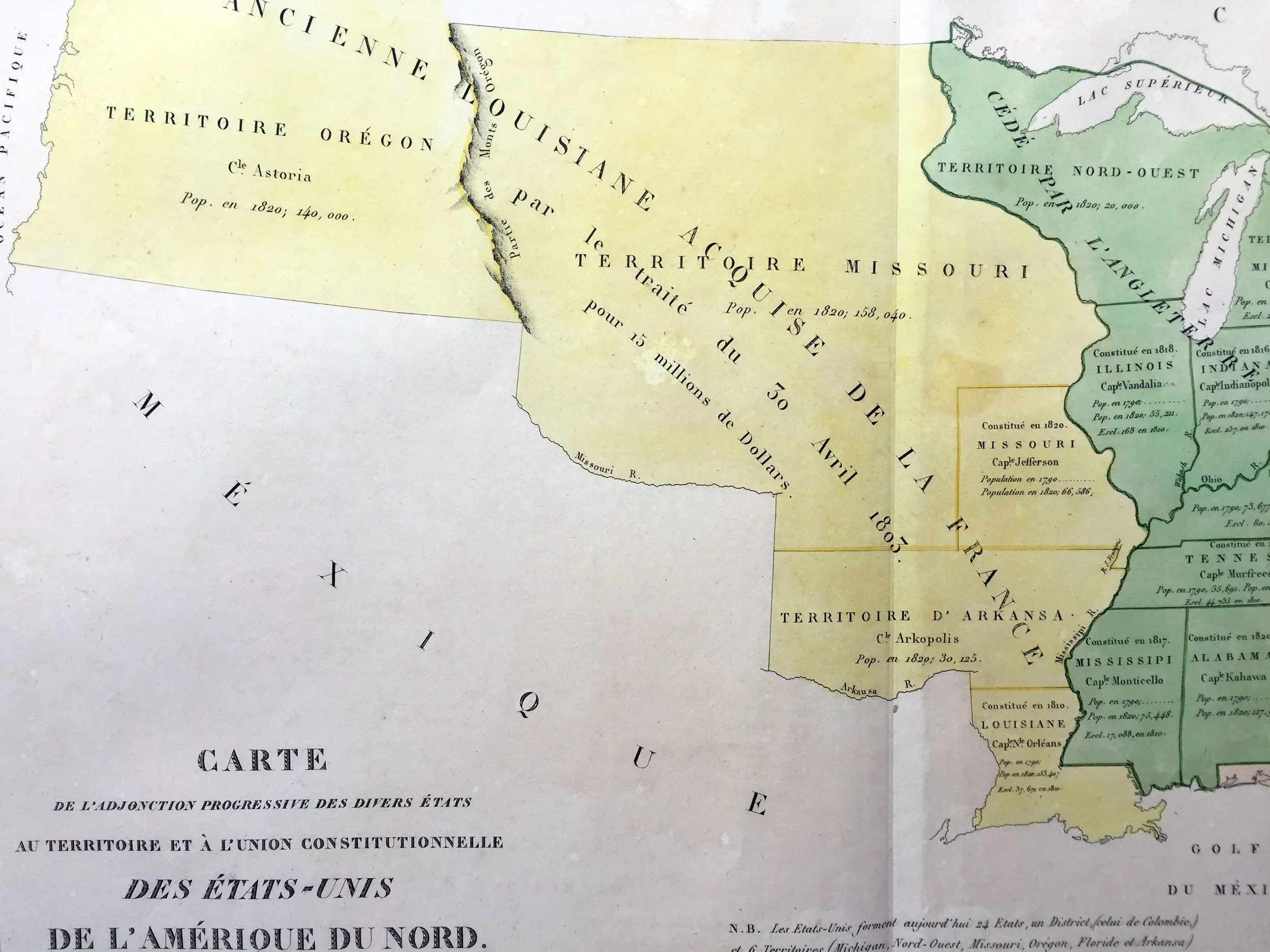 1825 Carey & Lea, Buchon Antique Map United States America - Oregon Territories