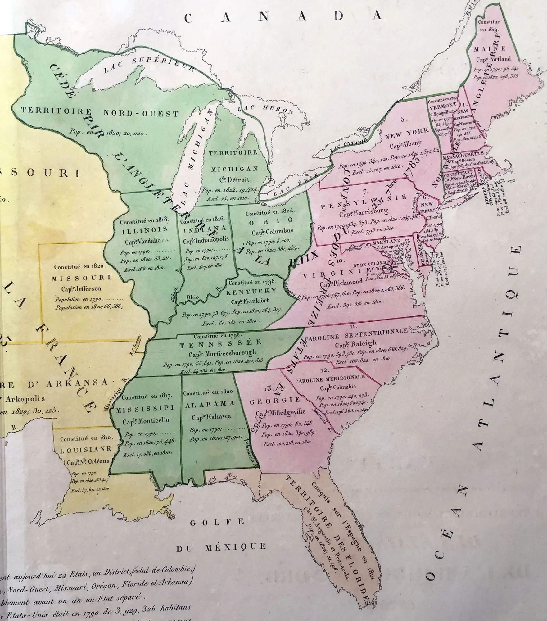 1825 Carey & Lea, Buchon Antique Map United States America - Oregon Territories