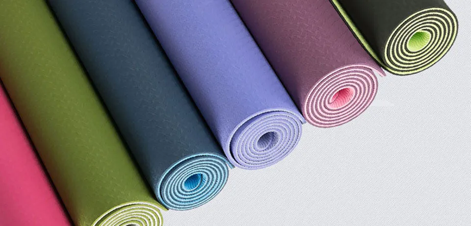 183*61cm 6mm Thick Double Color Non-slip TPE Yoga Mat Exercise Sport Mat for Fitness Gym Home Pad with Carry Bag