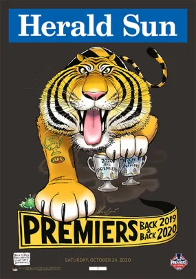 2020 Mark Knight PREMIUM LIMITED EDITION Premiership Poster - General release