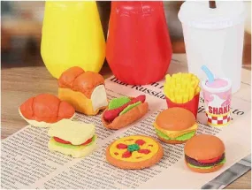 382031 IWAKO FAST FOOD ERASERS-30