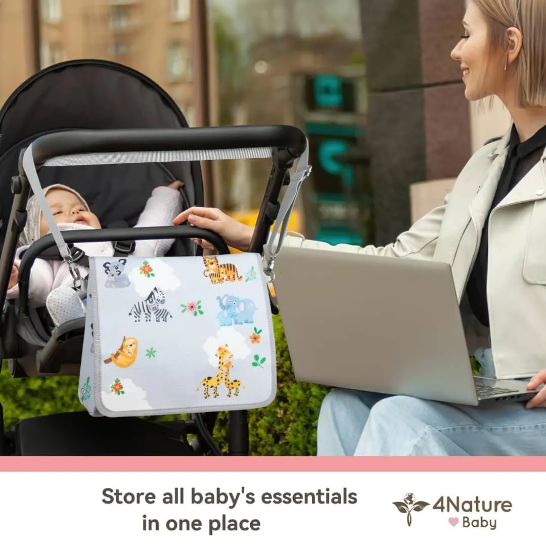 4 Nature Small Diaper Clutch with Wipe Holder and Adjustable Strap Woodland