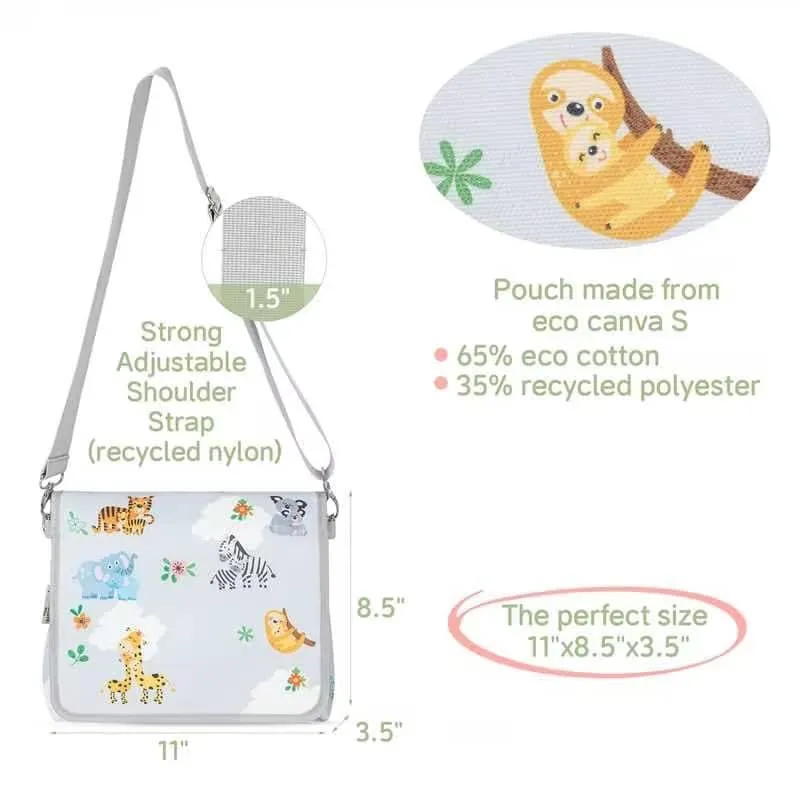 4 Nature Small Diaper Clutch with Wipe Holder and Adjustable Strap Woodland