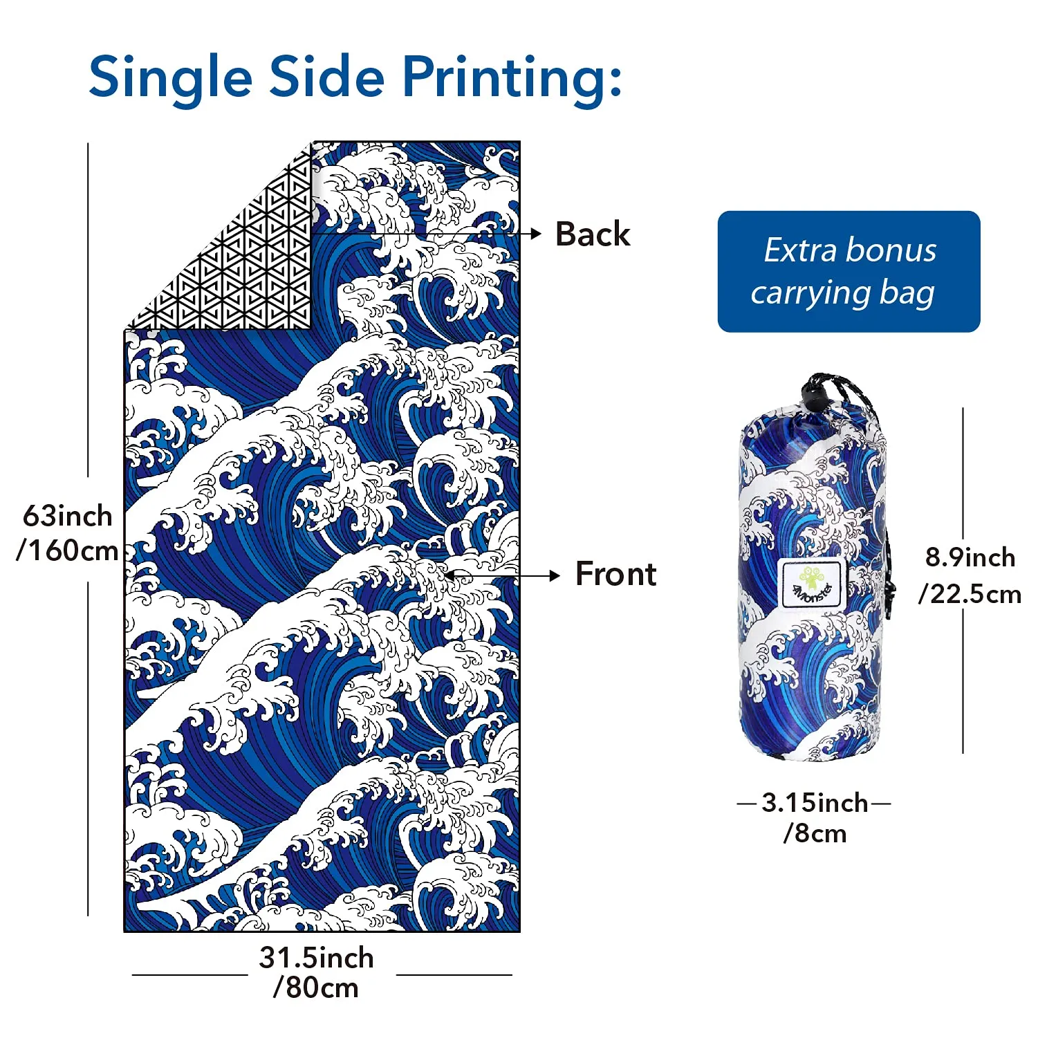 4Monster Sand- Free Beach Towel Single Sea A