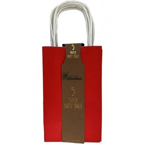 5pk Red Paper Party Gift Bags