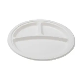 9" ROUND COMPOSTABLE PLATE (3-SECTIONAL) 500/CS