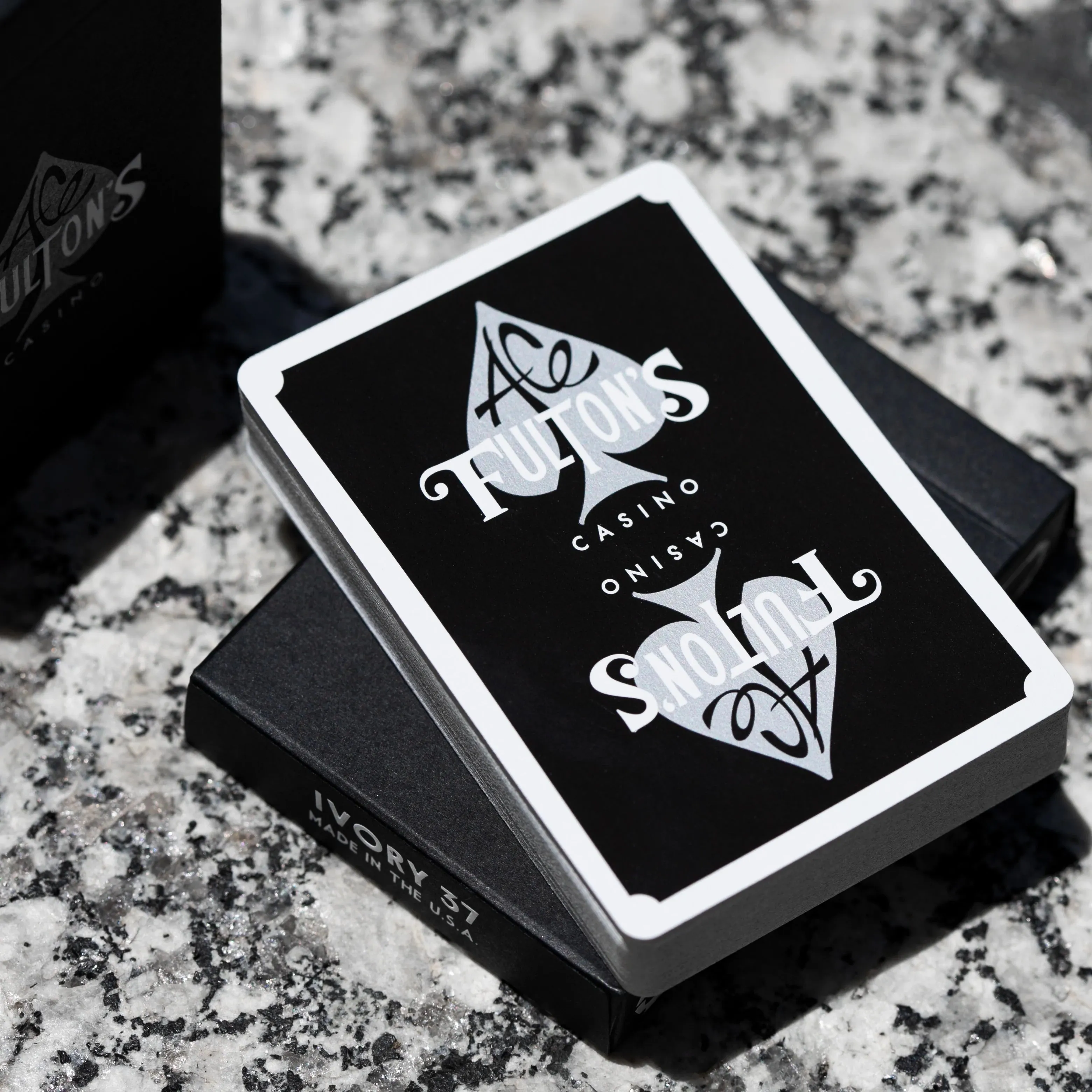 Ace Fulton's 10 Year Anniversary Playing Cards Vintage Back Midnight Fuel