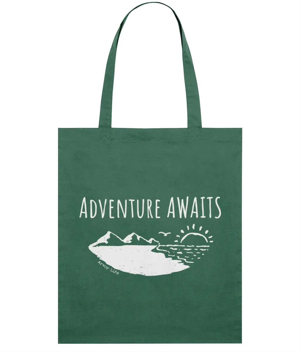 Adventure Awaits Organic Cotton Tote Bag