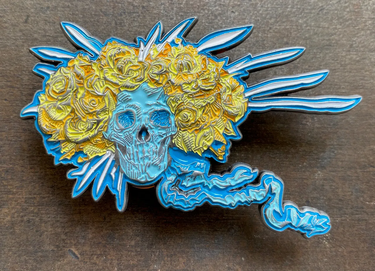 AJ Masthay "Bertha - Blue Marigold" 3D Enamel Pin