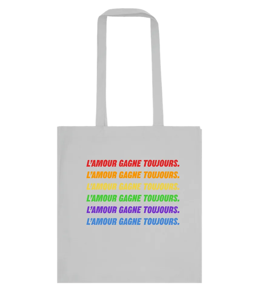 Amour Gagne Toujours Design - Basic colored cotton shopping bag