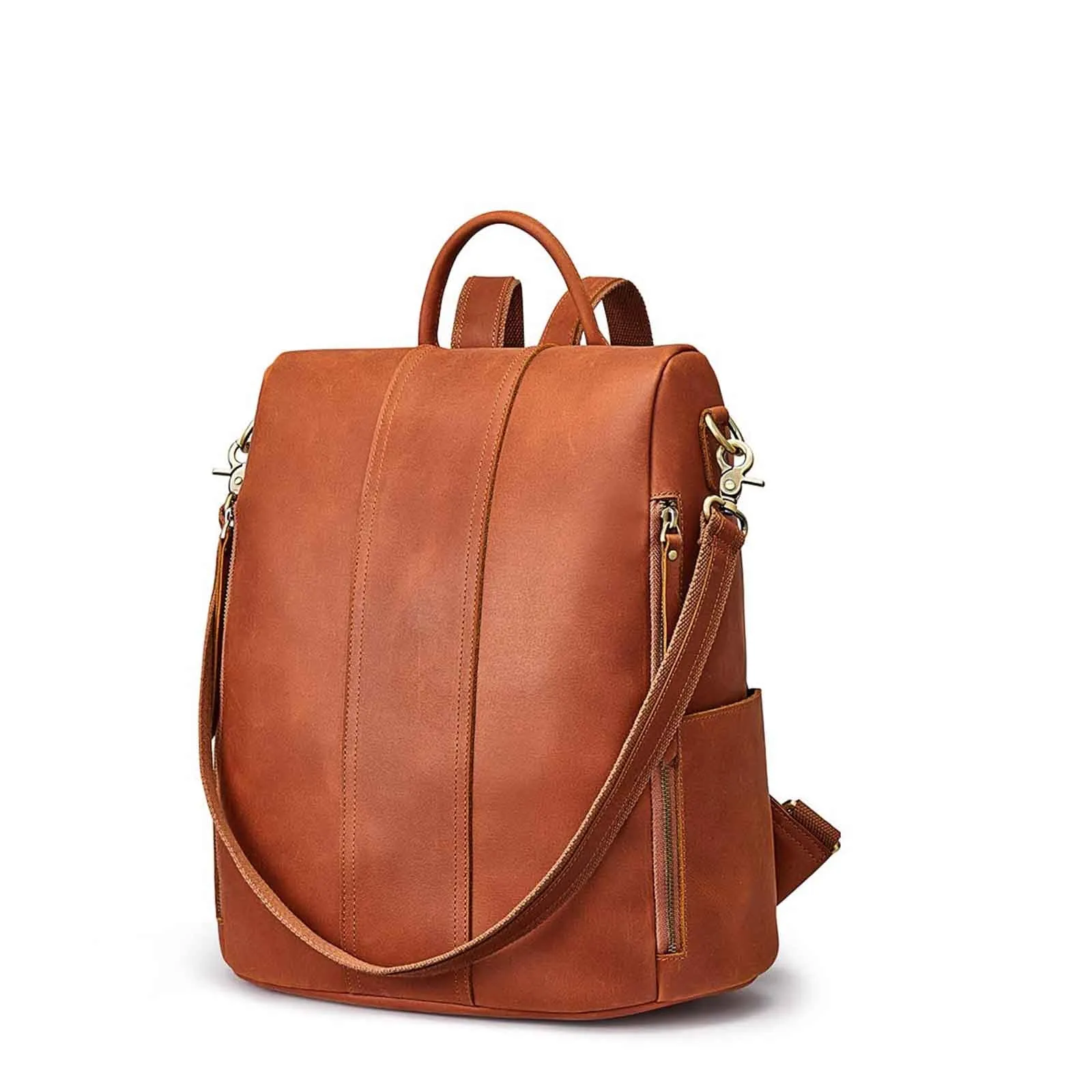 Anti-Theft Vintage Leather Backpack