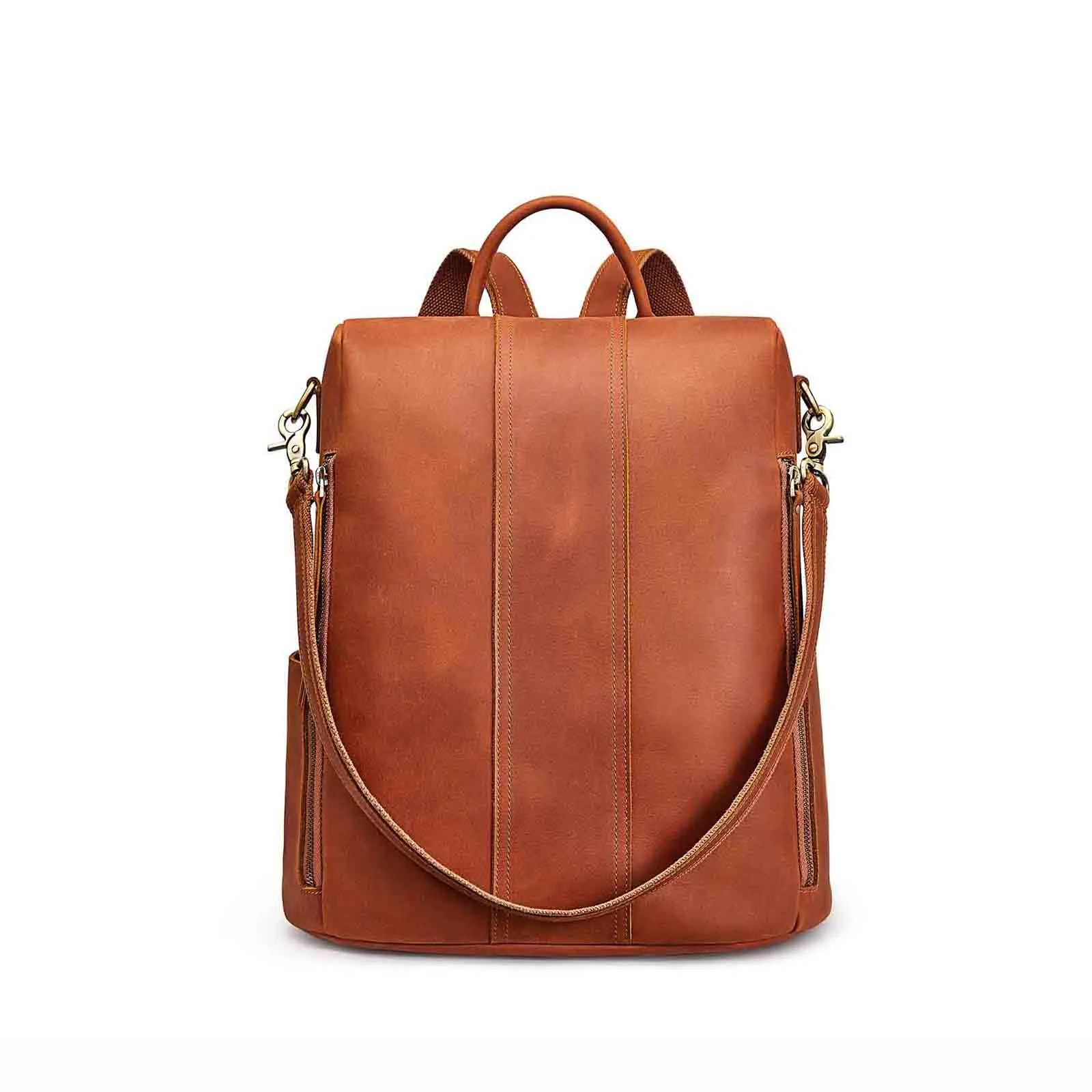 Anti-Theft Vintage Leather Backpack