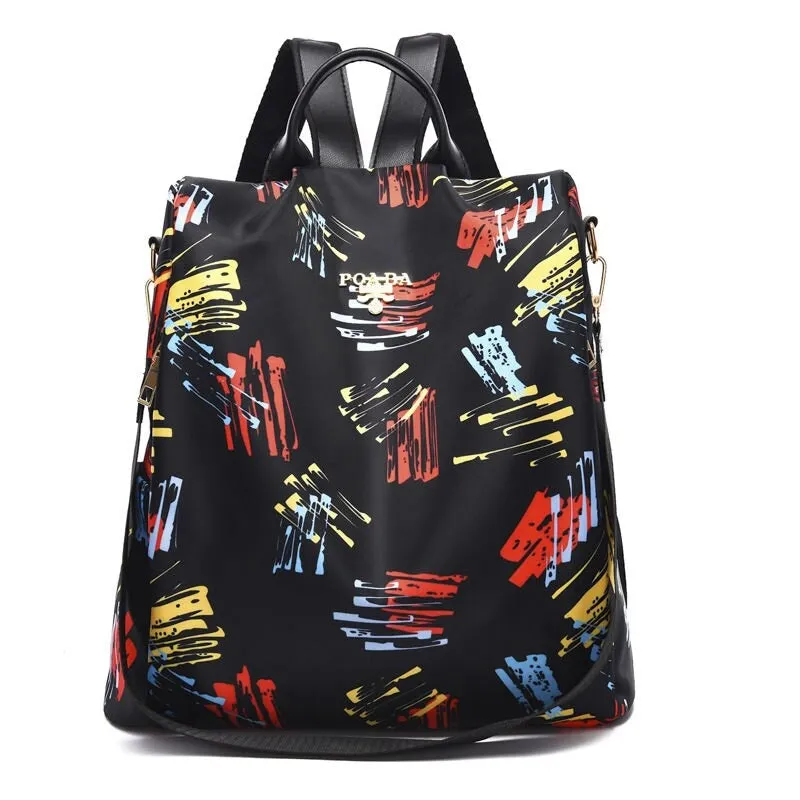 Anti-Theft Waterproof Flower Printing Women's Backpack