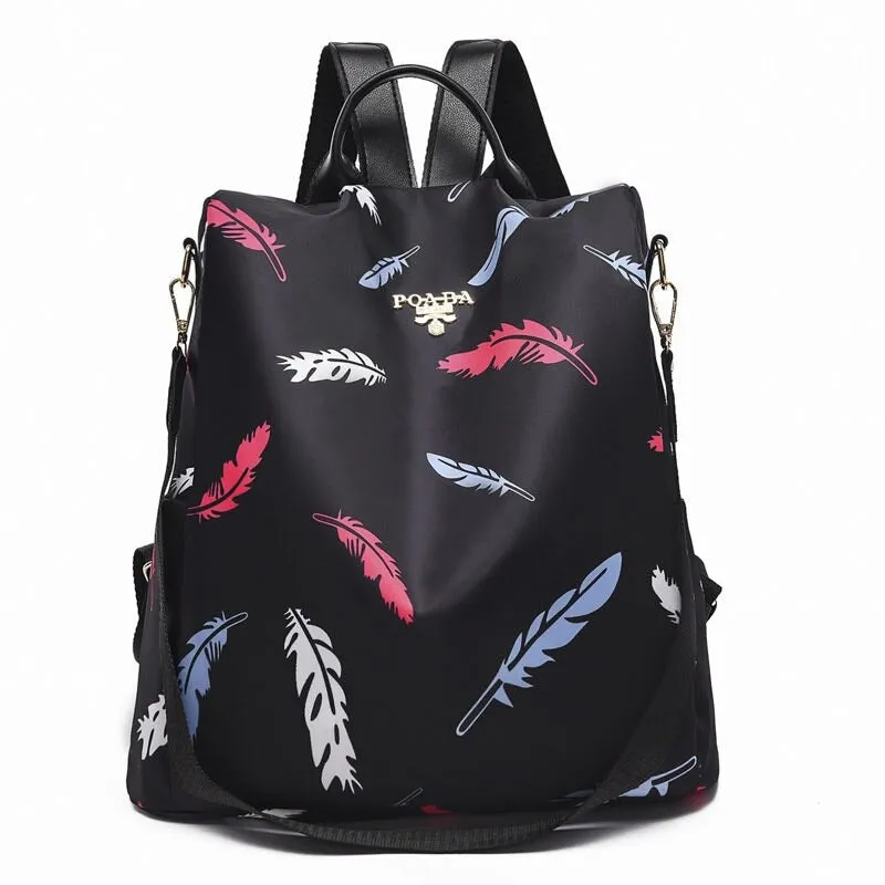 Anti-Theft Waterproof Flower Printing Women's Backpack