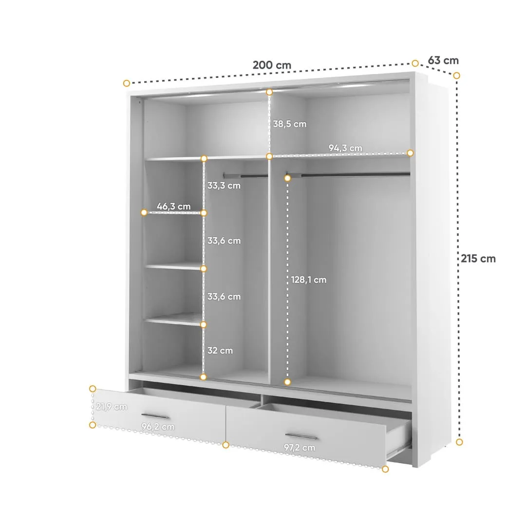 Arti 5 - 2 Sliding Door Wardrobe 200cm