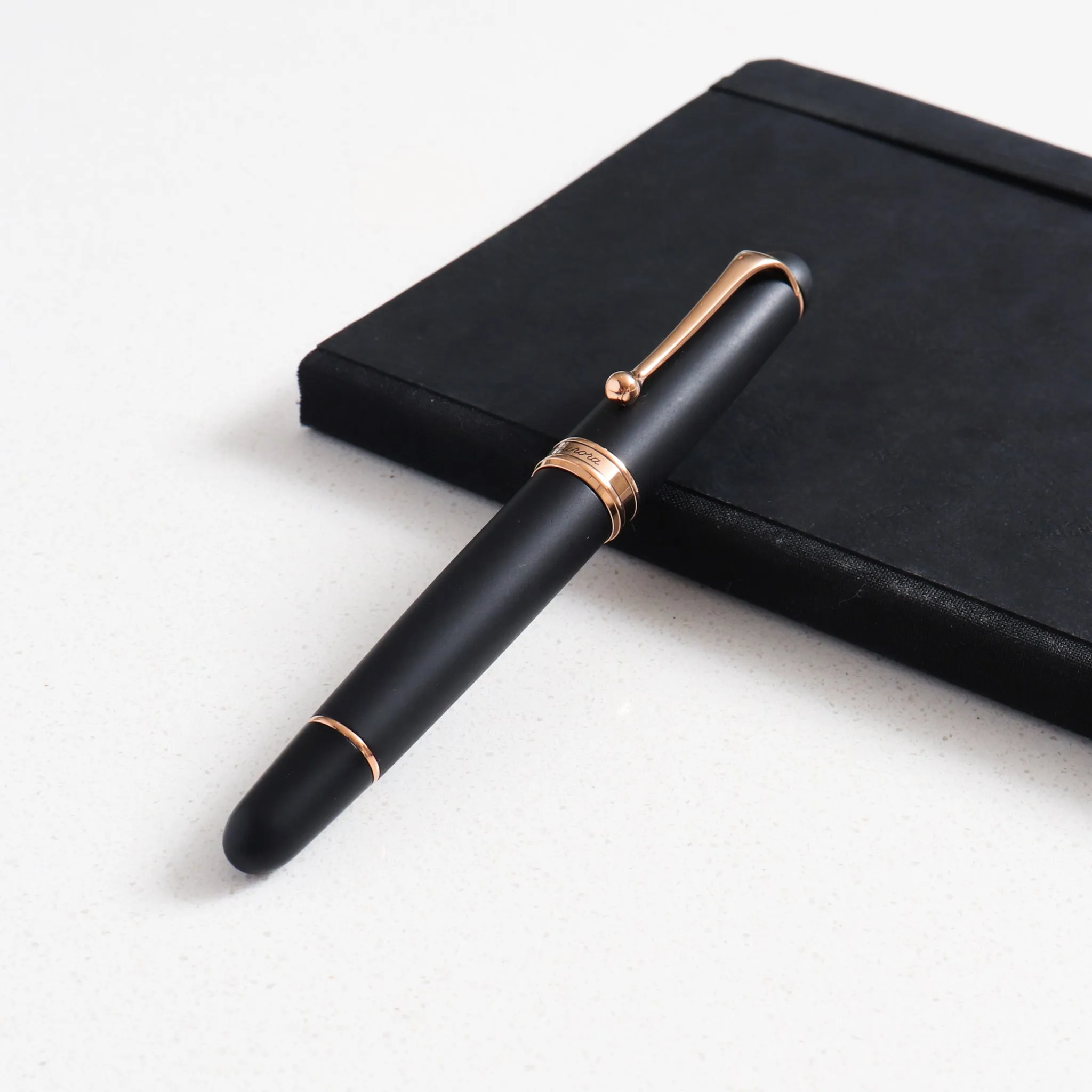 Aurora 88 Satin Black Rose Gold Fountain Pen