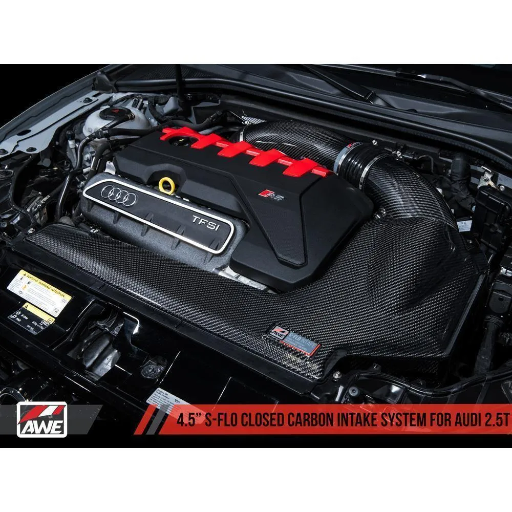 AWE 4.5inch S-FLO Closed Carbon Intake System | 2017-2019 Audi RS3/TT RS (2660-15050)