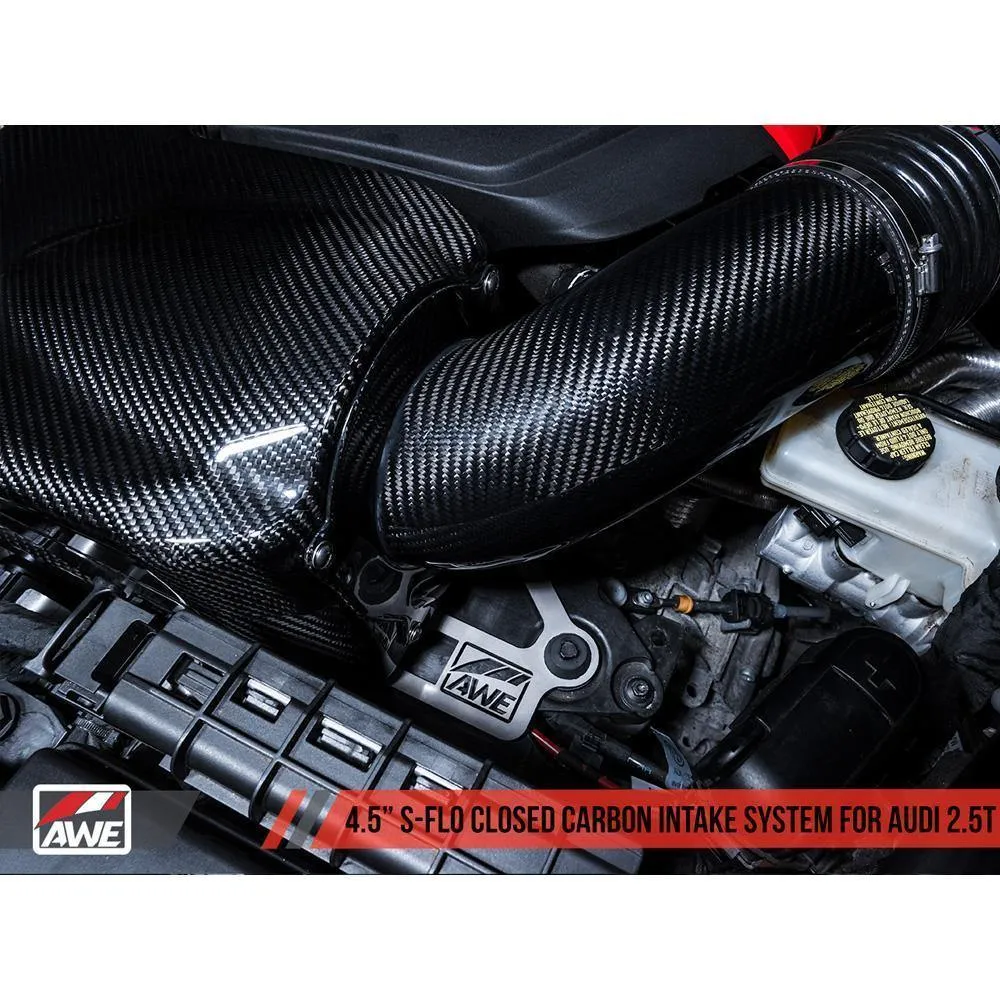 AWE 4.5inch S-FLO Closed Carbon Intake System | 2017-2019 Audi RS3/TT RS (2660-15050)