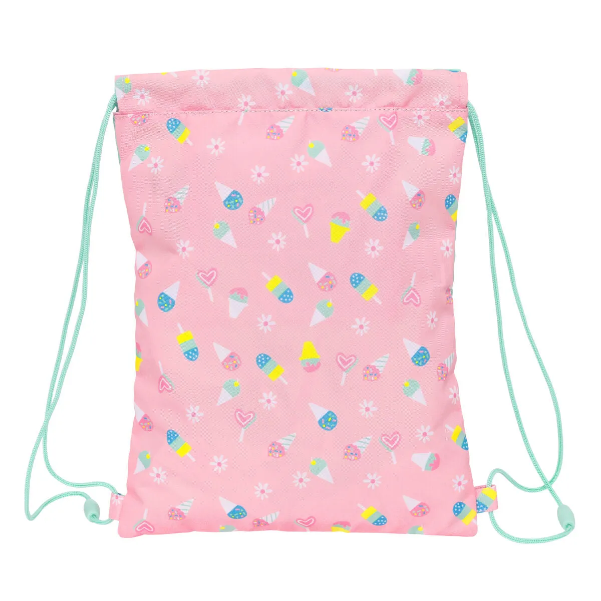 Backpack with Strings Peppa Pig Ice cream Pink Mint 26 x 34 x 1 cm