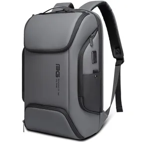 BANGE Water Resistant Polyester Anti-Theft Unisex Travel Laptop Backpack With Usb Charging Port (Grey) 21 Litre