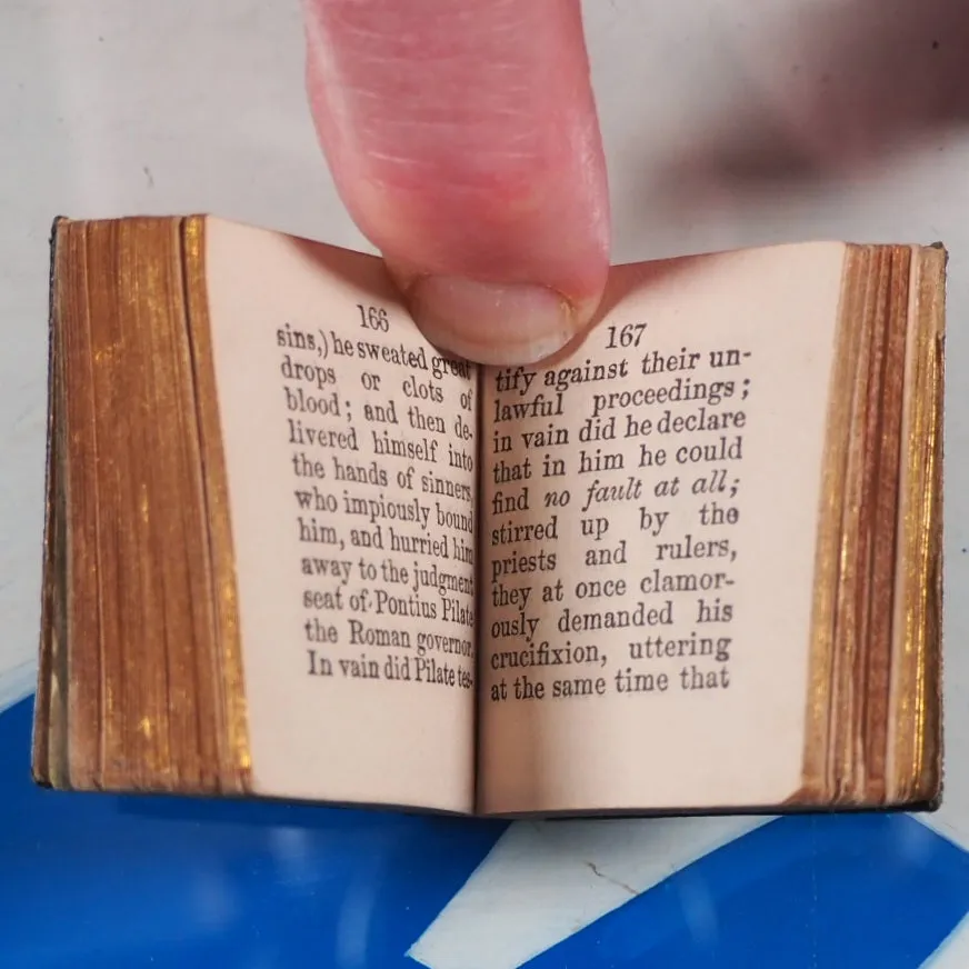 Bible in Miniature or a Concise History of both Testaments. >>MINIATURE BOOK/THUMB BIBLE<< Publication Date: 1845 CONDITION: VERY GOOD