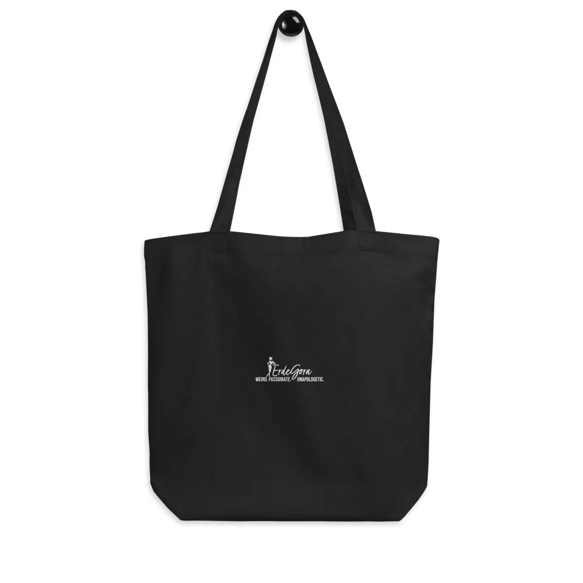 Black Eco Tote Bag Candy Pug Hugs