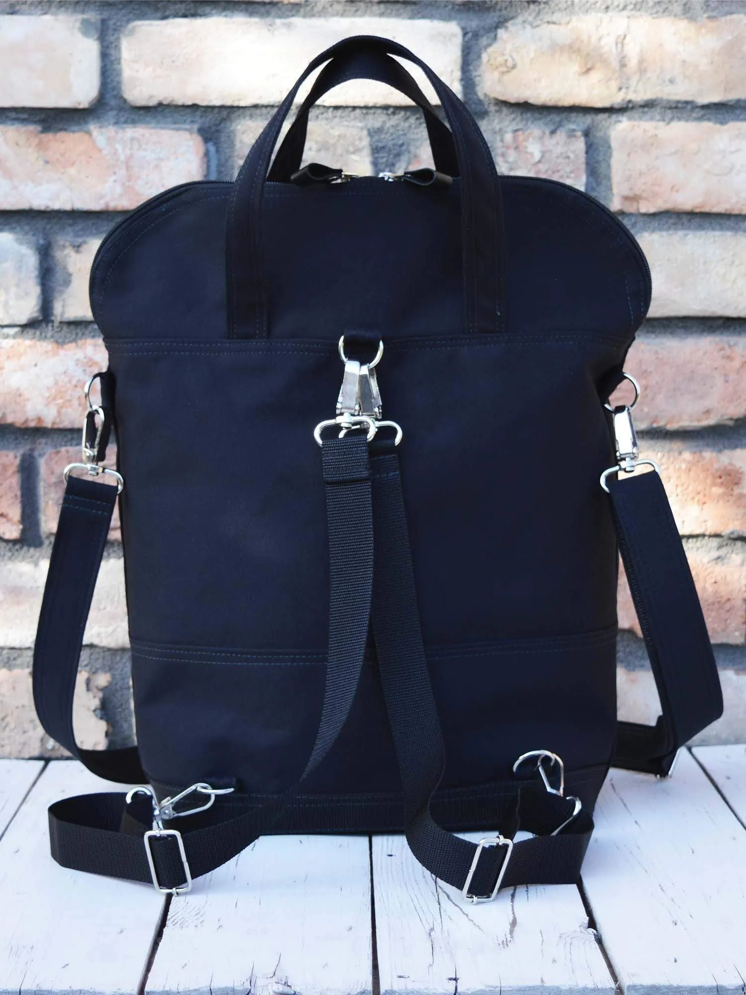 Black Traveller Waterproof Backpack, Vegan Cross Body Bag | Aris Bags