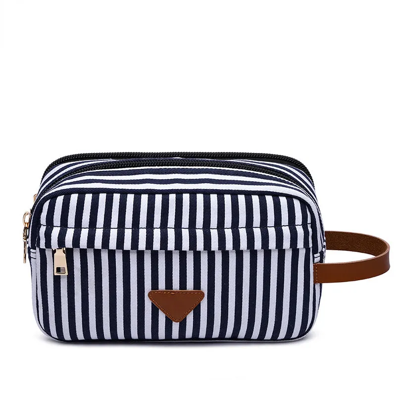 Blue Stiped Cosmetics Storage Bag 7887