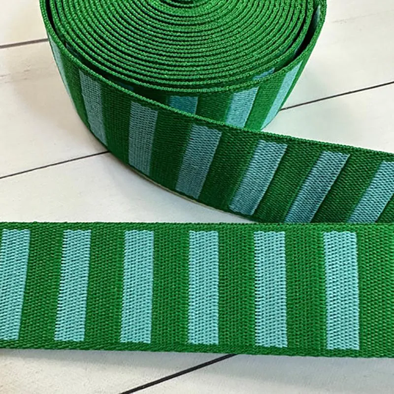 Bold Stripe Webbing in Billiard/Turquoise