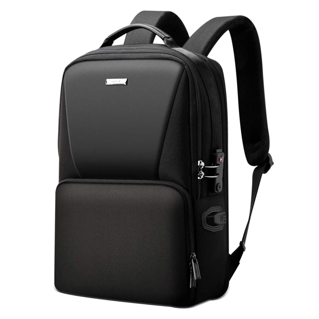 BOPAI Water Resistant Nylon Laptop Backpack with USB Charging Port and TSA Lock (Black)