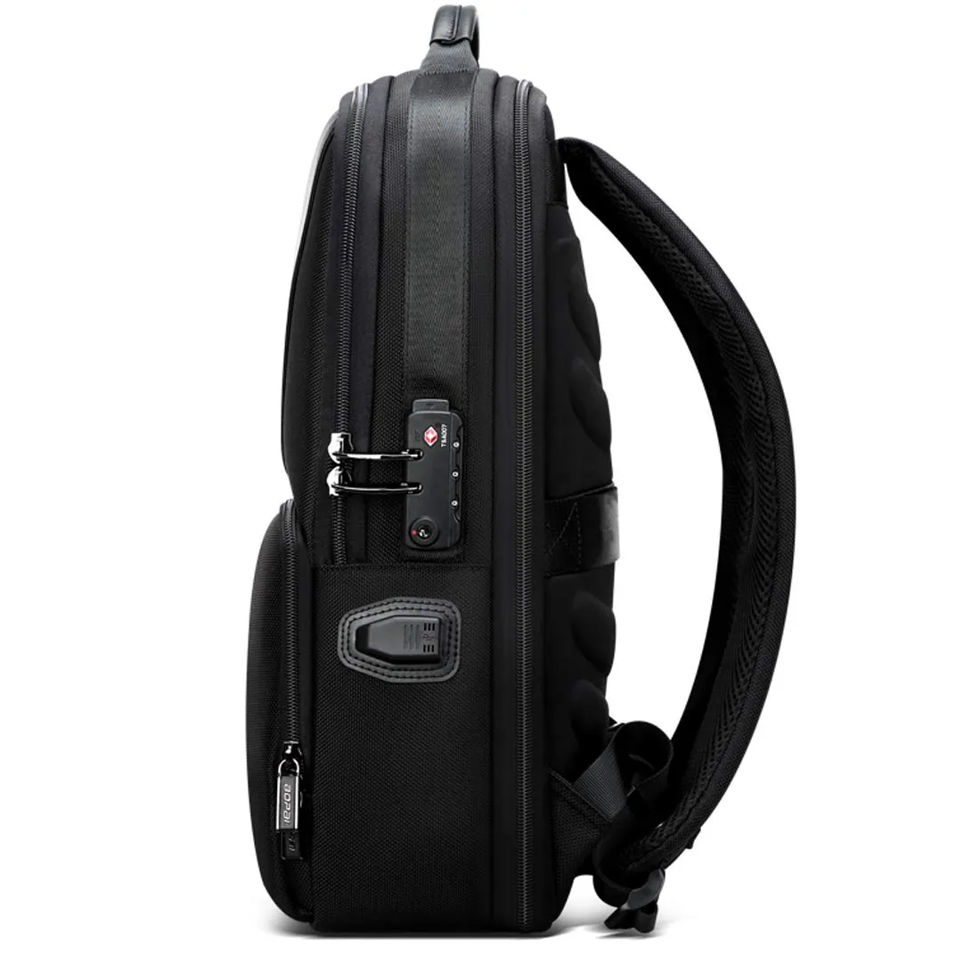 BOPAI Water Resistant Nylon Laptop Backpack with USB Charging Port and TSA Lock (Black)