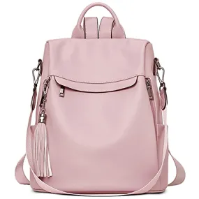 BROMEN Backpack Purse for Women Leather Anti-theft Travel Backpack Fashion Shoulder Bag Pink