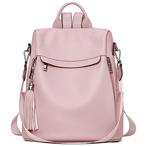 BROMEN Backpack Purse for Women Leather Anti-theft Travel Backpack Fashion Shoulder Bag Pink