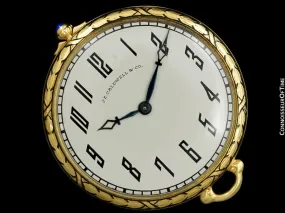 c. 1918 Vacheron & Constantin Mens Rare & Unusual Art Deco 42mm Pocket Watch - 18K Gold & Enamel