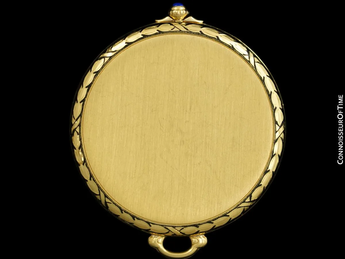 c. 1918 Vacheron & Constantin Mens Rare & Unusual Art Deco 42mm Pocket Watch - 18K Gold & Enamel