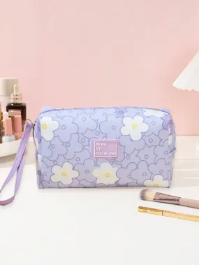 Cartoon Flower Makeup Bag Violet Makeup Bag Cosmetic Organizer Toiletries Bag