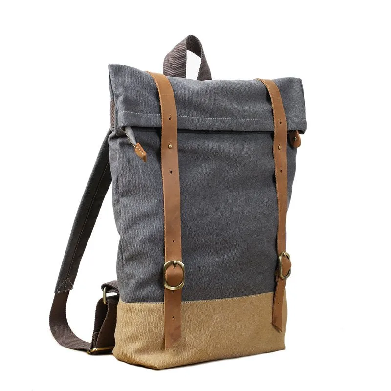 CF13 HANDMADE CANVAS LEATHER BACKPACK