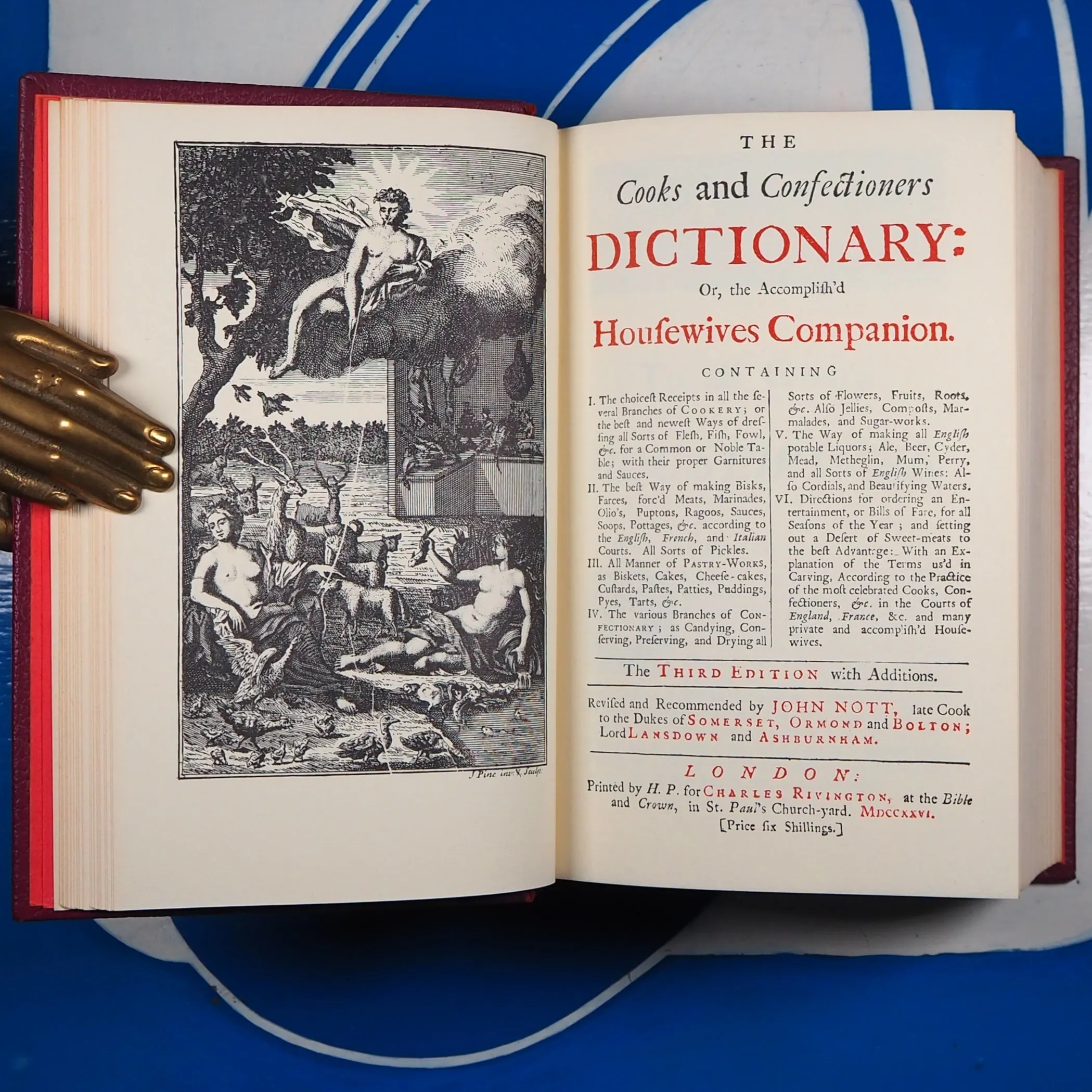 Cooks And Confectioners Dictionary 1726 : Introduction And Glossary By Elizabeth David. >>DE LUXE BINDING<< Nott, John. Publication Date: 1980 Condition: Near Fine