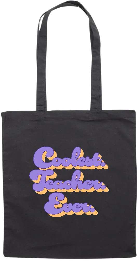 Coolest Teacher Ever Text Design - Premium colored cotton tote bag