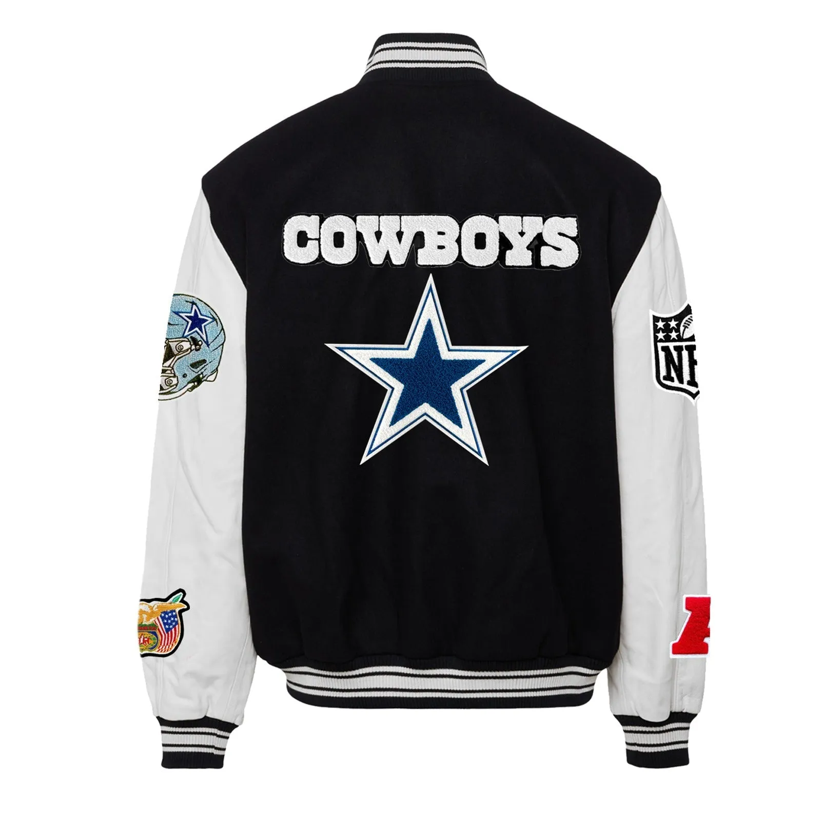 DALLAS COWBOYS WOOL & LEATHER VARSITY JACKET Black/White