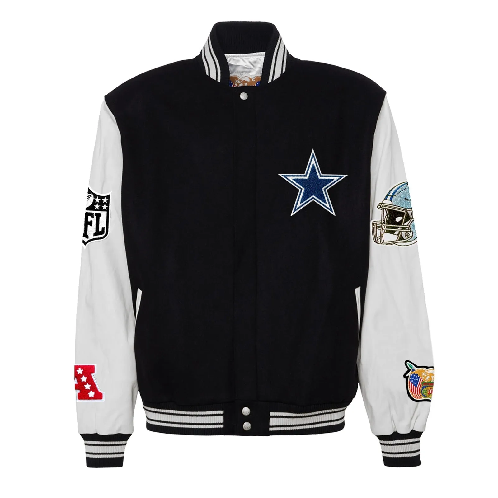 DALLAS COWBOYS WOOL & LEATHER VARSITY JACKET Black/White