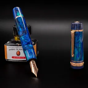 Delta DV Original Oversize Fountain Pen - Riviera Blue & Rose Gold