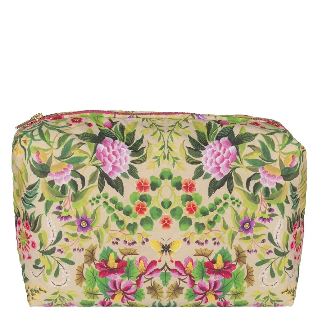 Designers Guild Ikebana Damask Fuchsia Large Toiletry Bag