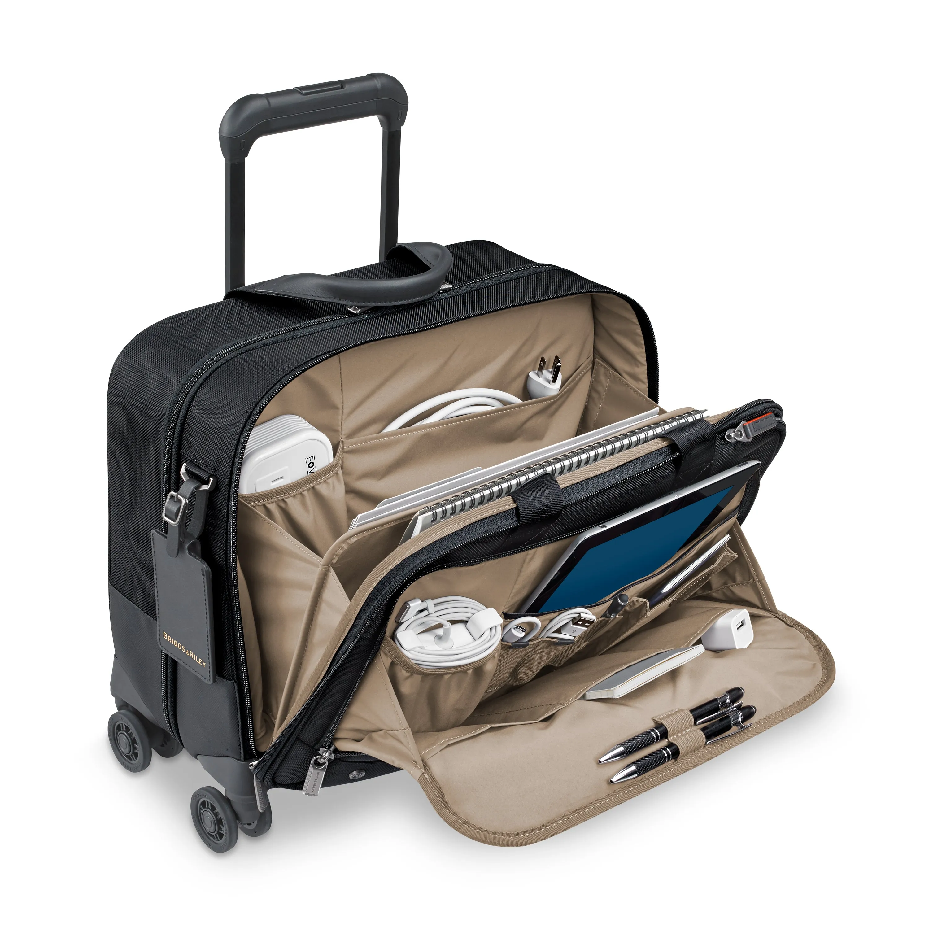 DISCONTINUED- Briggs & Riley @WORK Collection Softside Spinner Zippered Briefcase-  KR420SP