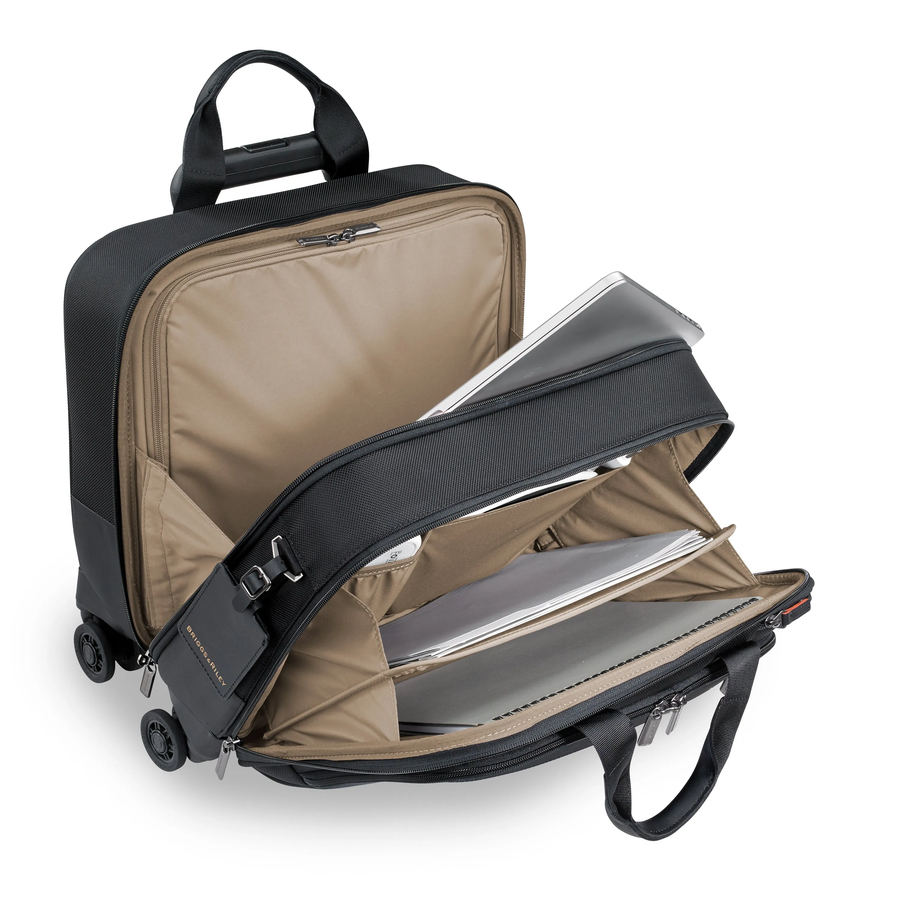 DISCONTINUED- Briggs & Riley @WORK Collection Softside Spinner Zippered Briefcase-  KR420SP