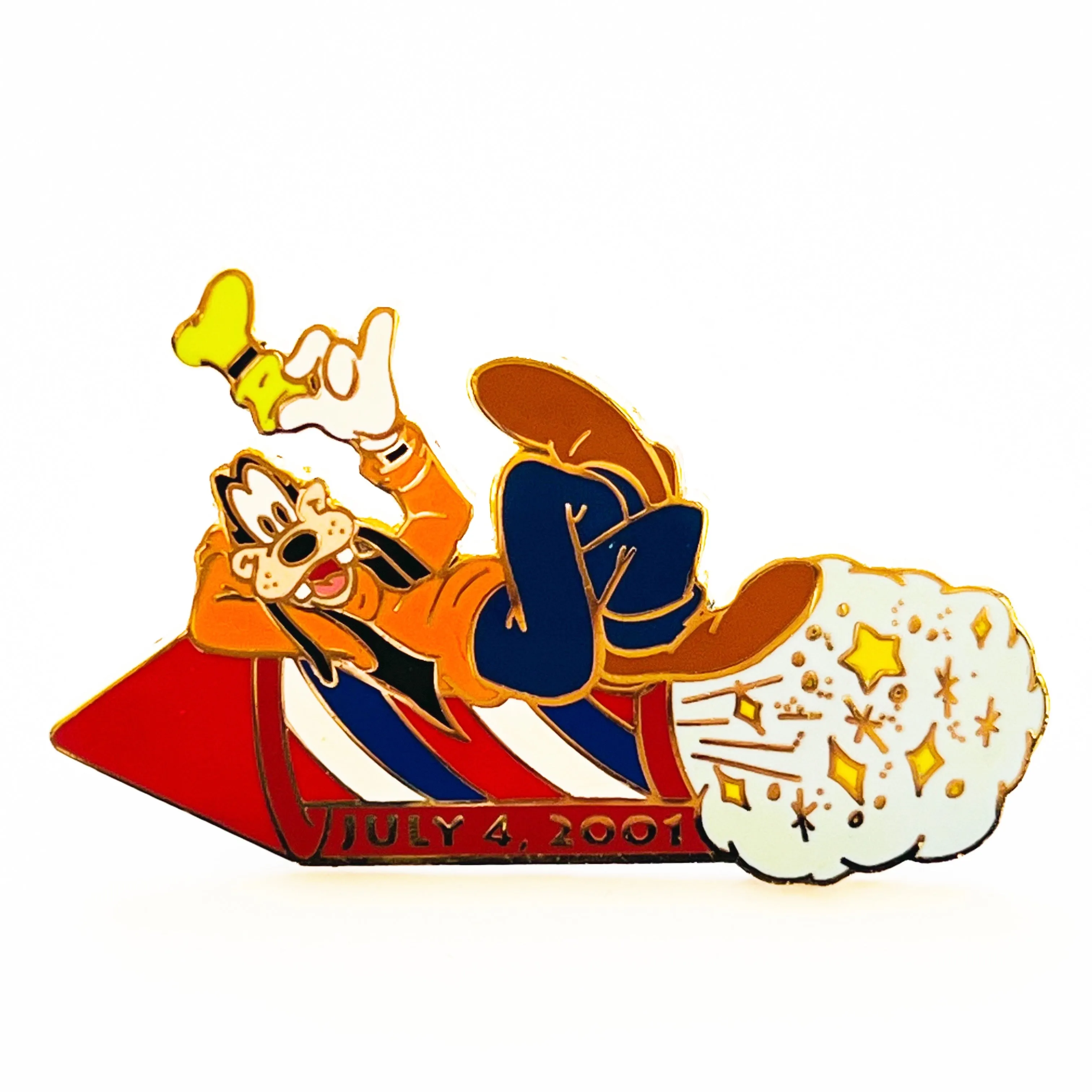 Disney Disneyland Goofy Riding A Firework July 4, 2001 Exclusive Limited Edition 3600 Pin